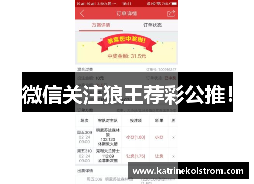 微信关注狼王荐彩公推！